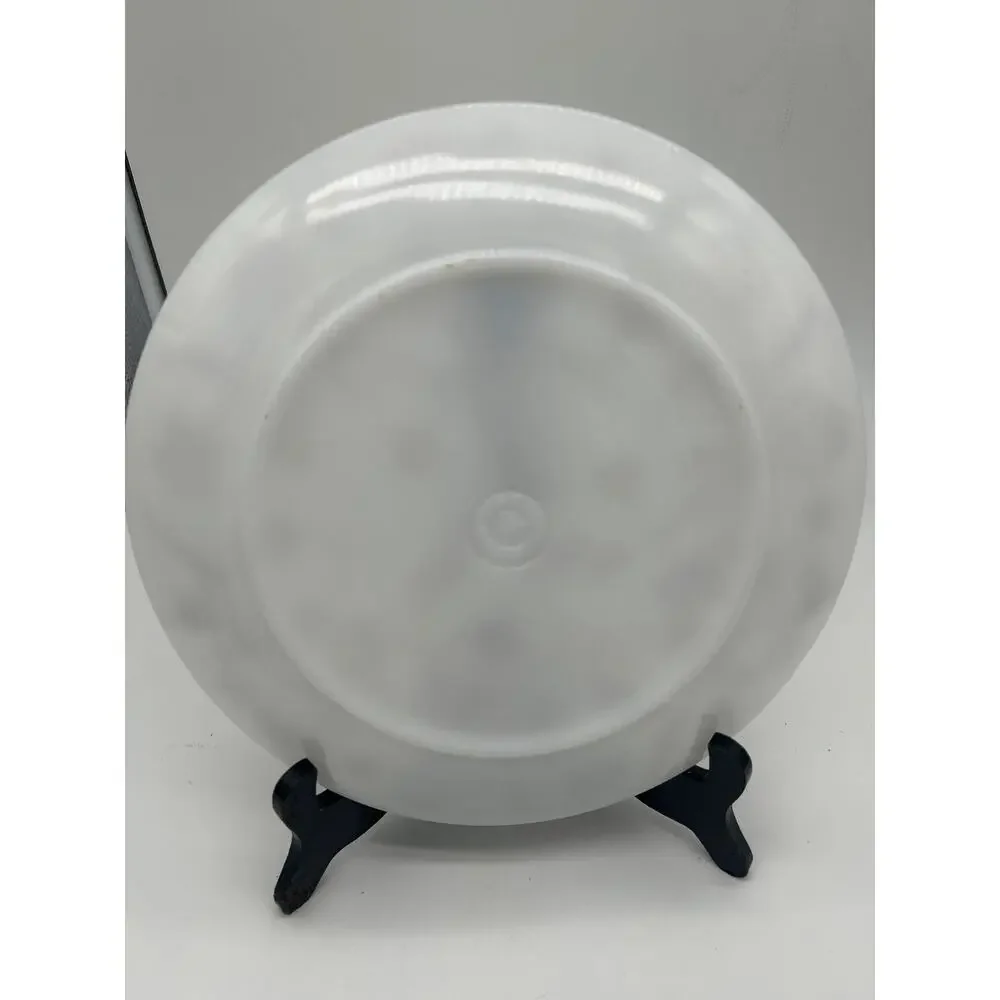 Federal Glass Burgundy Botanical Wildflowers Spree Large Dinner Plate 11 Inches